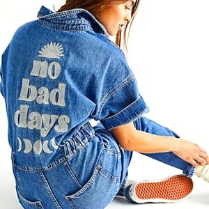 Free people Jean jumpsuit